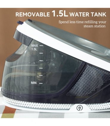HOMCOM Steam Generator Iron, Large Water Tank, Smart ECO Mode, Self-Cleaning