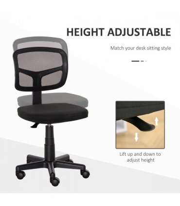 Vinsetto Small Office Chair without Arms, Ergonomic Swivel Mesh Desk Chair