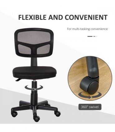 Vinsetto Small Office Chair without Arms, Ergonomic Swivel Mesh Desk Chair