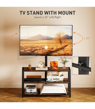 HOMCOM TV Stand Cabinet with Swivel Bracket for 32 - 65 Inch TVs