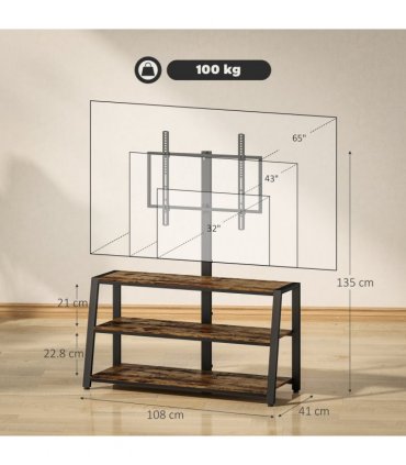 HOMCOM TV Stand Cabinet with Swivel Bracket for 32 - 65 Inch TVs