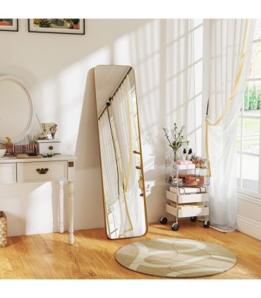 HOMCOM Rectangular Full Length Mirror for Bedroom, 40 x 160 cm, Gold Tone