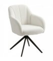 HOMCOM 360 Degree Swivel Accent Chair, Teddy Fleece Fabric Armchair, White