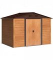 Outsunny 9.1x6.4ft Garden Shed, Tool Storage Sliding Door Wood Effect