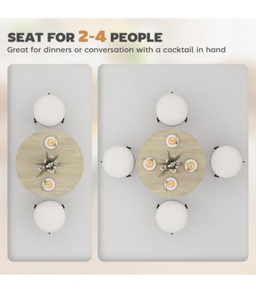 HOMCOM 80cm Round Dining Table, Industrial Kitchen Table with Steel Legs