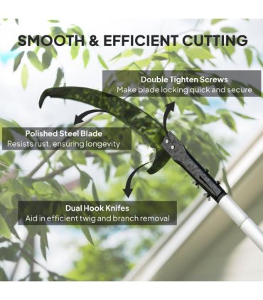 Outsunny 1.8-2.9 m Telescopic Tree Pruner, Tree Lopper Long Reach