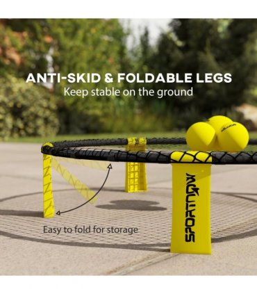 SPORTNOW Spike Ball Set, Mini Beach Games Set with Net, 3 Balls and Pump
