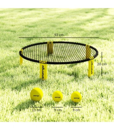 SPORTNOW Spike Ball Set, Mini Beach Games Set with Net, 3 Balls and Pump