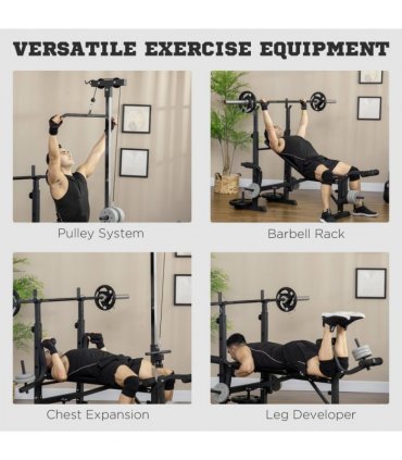 HOMCOM Adjustable Weight Bench Multifunction Full Body Workout Bench