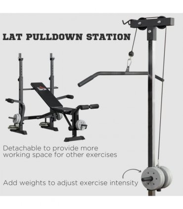 HOMCOM Adjustable Weight Bench Multifunction Full Body Workout Bench