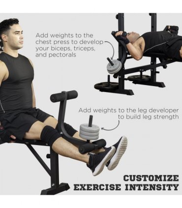 HOMCOM Adjustable Weight Bench Multifunction Full Body Workout Bench