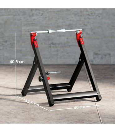 HOMCOM Steel Motorcycle Wheel Balancer Truing Stand with Spoke Wrench, Black