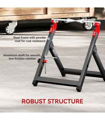 HOMCOM Steel Motorcycle Wheel Balancer Truing Stand with Spoke Wrench, Black
