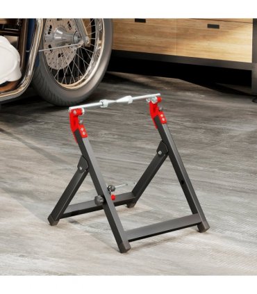 HOMCOM Steel Motorcycle Wheel Balancer Truing Stand with Spoke Wrench, Black