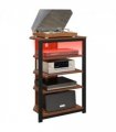 HOMCOM TV Stand with Lights, 4-Tier Storage Shelves for TVs up to 29"