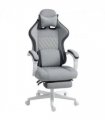 HOMCOM Printed Velvet Computer Recliner Chair with Adjustable Height, Grey