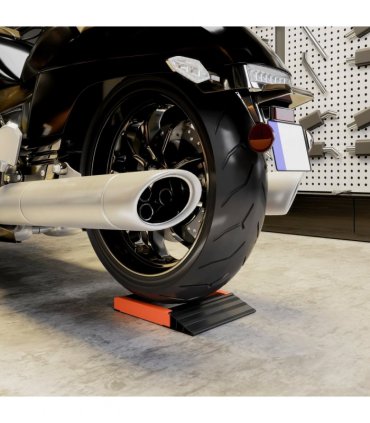 HOMCOM Motorcycle Wheel Roller Stand for Tyre Cleaning and Chain Lubrication