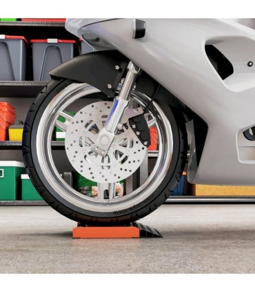 HOMCOM Motorcycle Wheel Roller Stand for Tyre Cleaning and Chain Lubrication