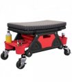 HOMCOM Rolling Mechanic Stool, 135kg Capacity Workshop Stool, Black