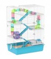 PawHut 6 Tier Hamster Cage with Twin Tower and Accessories, Light Blue