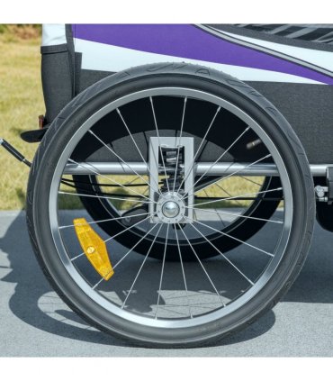 HOMCOM 2 Seat Child Bike Trailer, Baby Bicycle Trailer for 2 Kids, Purple
