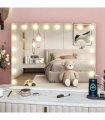 HOMCOM Hollywood Vanity Mirror with Lights, 10X Magnifying, USB Port, White