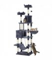 PawHut 206cm Cat Tree with Scratching Posts, Beds, Condos, Toys, Dark Grey
