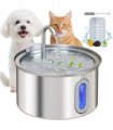PawHut 2.5L Cat Water Fountain for Drinking Stainless Steel Ultra-Silent