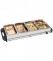 HOMCOM Electric Food Warmer 5 Tray, 9.2L Buffet Server with Lids, Silver