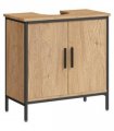 HOMCOM Under Sink Cabinet with Doors for Basin without or with Pedestal Oak