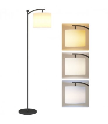 HOMCOM LED Floor Lamp with Dimmable Colours Temperature & Brightness, Black