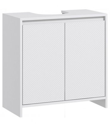 HOMCOM Freestanding Under Sink Cabinet with 2 Doors and Shelf, White