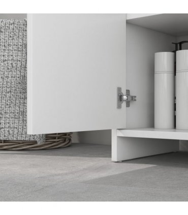 HOMCOM Freestanding Under Sink Cabinet with 2 Doors and Shelf, White