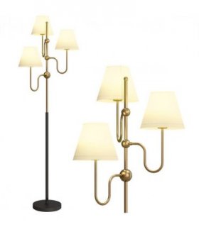 HOMCOM 3-Light Floor Lamp, 165 cm Tall Standing Lamp with Foot Switch