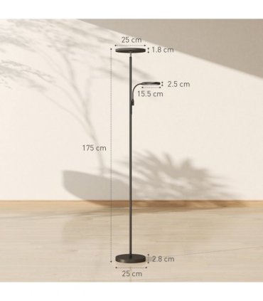 HOMCOM Floor Lamp for Living Room, Standing Lamp with 4 Scene Modes, Black