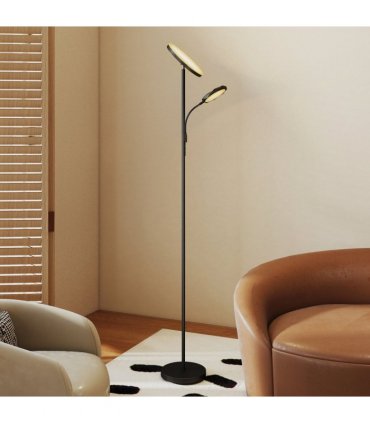HOMCOM Floor Lamp for Living Room, Standing Lamp with 4 Scene Modes, Black