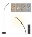 HOMCOM LED Floor Lamp for Living Room with Magnetic Remote Control, Black