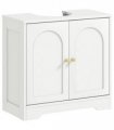 HOMCOM Modern Under Sink Cabinet for Basin without or with Pedestal, White