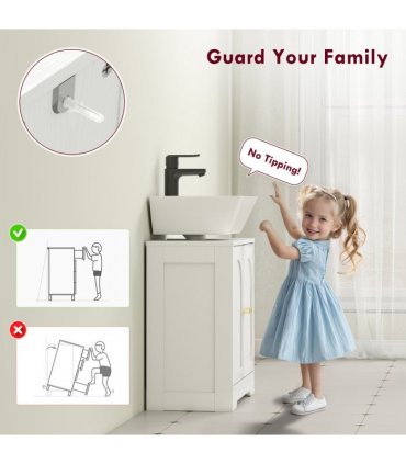 HOMCOM Modern Under Sink Cabinet for Basin without or with Pedestal, White