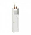HOMCOM Toilet Roll Holder Slim Bathroom Cabinet with Adjustable Shelf White