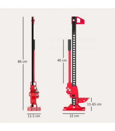 HOMCOM 33" 3 Tonne High Lift Farm Jack for 4x4 Tractors Trucks, Red