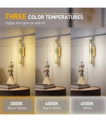 HOMCOM Led Wall Lamp 2 Pack, Modern Indoor Geometric Wall Light, Gold Tone