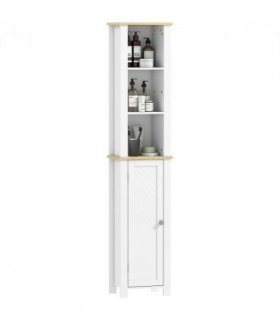 kleankin Slim Bathroom Storage Unit with Open Compartment, White