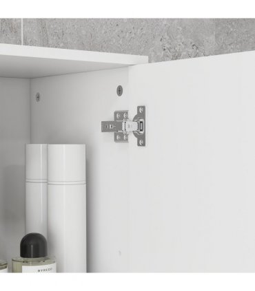 kleankin Tall Narrow Bathroom Storage Cabinet Cupboard w/ Cabinets, White