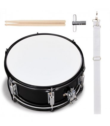 12 x 5.5 inches Professional Marching Snare Drum & Drum Stick & Strap & Wrench Kit Black