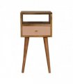 Artisan Furniture Solid Wood Mini Blush Hand Painted Bedside, Brown & Pink, 1 Drawer, 1 Shelve