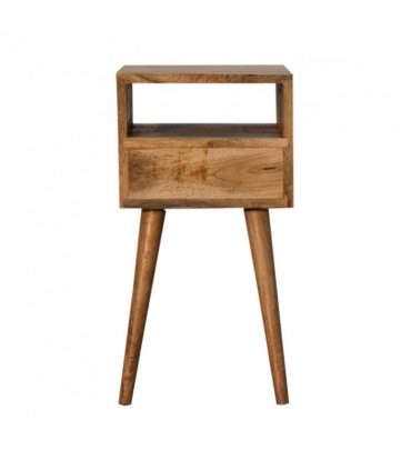 Artisan Furniture Solid Wood Mini Blush Hand Painted Bedside, Brown & Pink, 1 Drawer, 1 Shelve