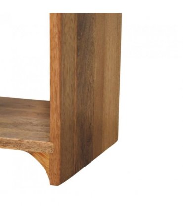 Artisan Furniture Solid Wood Newton Mini Oak-ish Nightstand with a drawer and open shelf, Brown