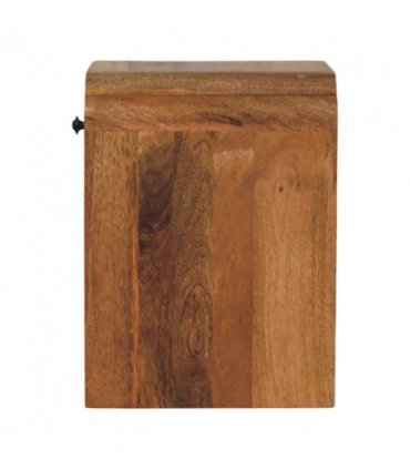 Artisan Furniture Solid Wood Newton Mini Oak-ish Nightstand with a drawer and open shelf, Brown