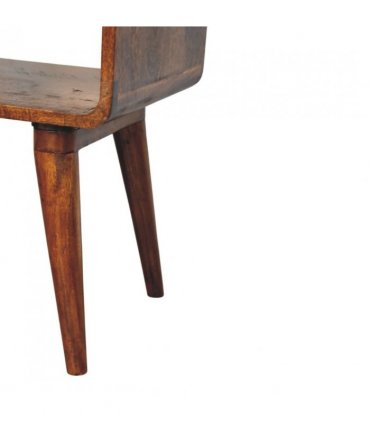 Artisan Furniture Solid Wood Avora Chestnut Nightstand with Drawer and open slot, Brown